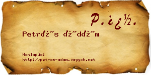 Petrás Ádám névjegykártya